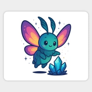 Crystals of Tomorrow – Cute Cosmic Moth Creature | Wholesome Tomorrow Sprouts Tee Magnet